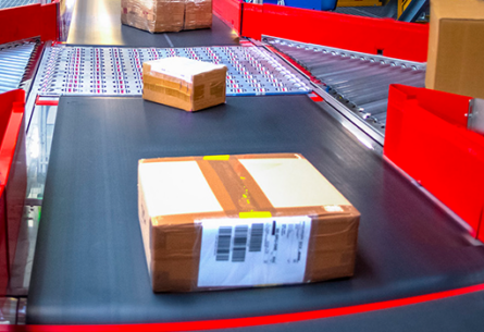packages-on-sorter-conveyor-parcel