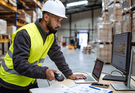 warehouse management software showing status and results of warehouse processes