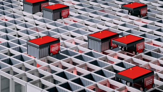 AutoStore R5 robots on grid