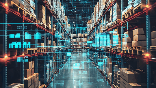 Warehouse with digital display of logistics optimization - FORTNA