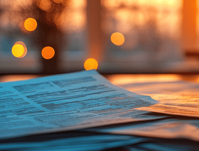 Tax forms and documents on a table looking for tax advantages for warehouse automation - FORTNA