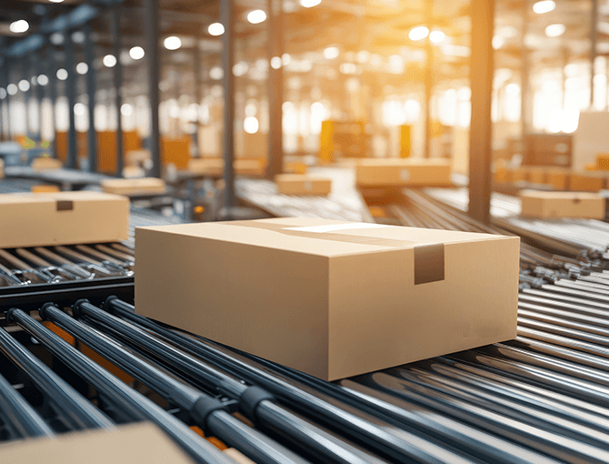 Ecommerce fulfillment center with automated conveyor belts and robotic sorting systems | FORTNA