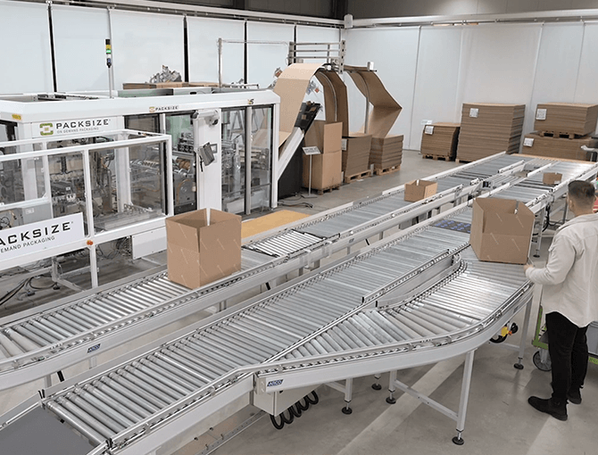 Packsize Corrugated Box Automated Packaging Solution | FORTNA